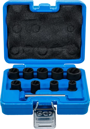 Spirálbites dugókulcskészlet / csavarkiszedő | 10 mm (3/8") | 10 - 19 mm | 10 darabos