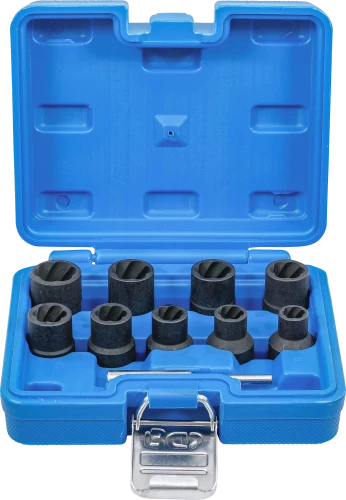 Spirálbites dugókulcskészlet / csavarkiszedő | 12,5 mm (1/2") | 10 - 19 mm | 10 darabos