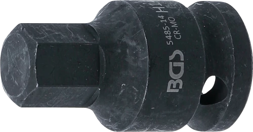 Levegős dugókulcs | Hossz 42 mm | 12,5 mm (1/2") | Belső hatszögletű 14 mm