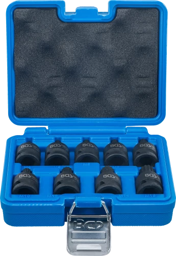Levegős dugókulcskészlet | 12,5 mm (1/2") | (XZN) M4 - M16 | 9 darabos