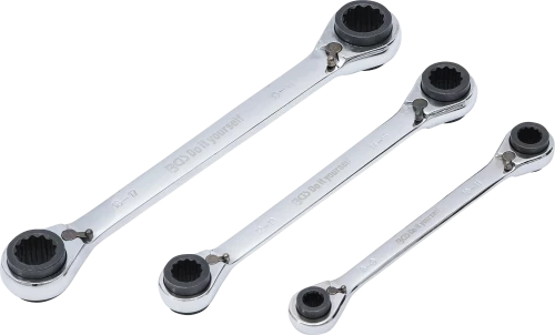 Ratschen-Ringschlüssel-Satz | 4-in-1 | SW 8 x 9 - 18 x 19 mm