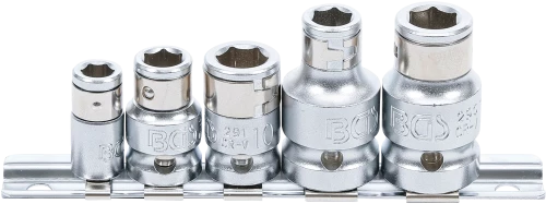 Golyós behajtófej-adapter készlet | Belső négyszögletű kulcsnyílású elem 6,3 mm (1/4") / 10 mm (3/8") / 12,5 mm (1/2") | 5 darabos