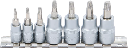 Csavarkiszedő készlet | 6,3 mm (1/4") / 10 mm (3/8") | hibás T-profilhoz (Torx) | T10 - T40 | 7 darabos