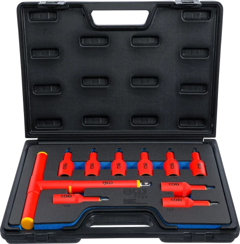VDE-behajtófej készlet | 12,5 mm (1/2") | T-profil (Torx) T20 - T55 | 10 darabos