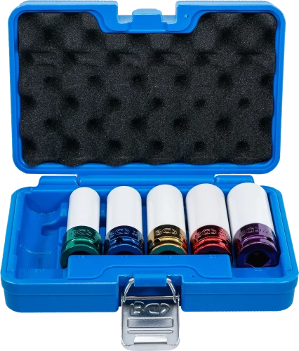 Légkulcsfej készlet | 12,5 mm (1/2") | 15 / 17 / 19 / 21 / 22 mm / MS17 | 6 darabos