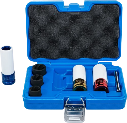Légkulcsfej- és spirálbites dugókulcsbetét-készlet | 12,5 mm (1/2") | 17 - 21 mm | 7 darabos