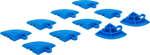 Műanyag csempe sarki elemkészlet | kattintás rendszer | 57 x 57 x 18 mm | 10 darabos
