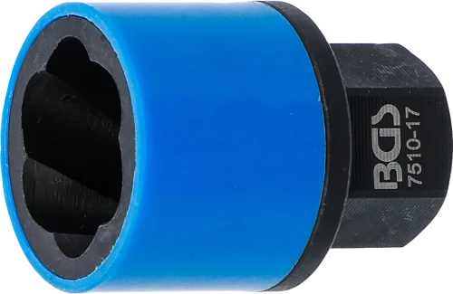 Spirálbites dugókulcsbetét /csavarkiszedő | Külső hatszögletű 17 mm | 17 mm