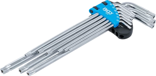 Derékszögű kulcs készlet | extra hosszú | TS-profil (Torx Plus) TS10 - TS50 | 9 darabos