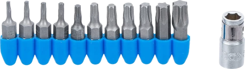 Behajtófej készlet | Külső hatszögletű 6,3 mm (1/4") | T-profil (Torx) | 11 darabos