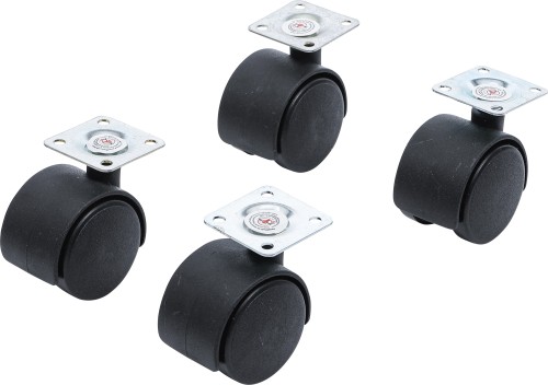 Roulette Direction Frein BGS 81966 - 100 Mm - Capacité 70 Kg - Socle à Visser - Pour Chariot, Meuble, Conteneur