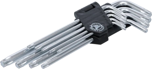 Derékszögű kulcs készlet | hosszú | T-profil (Torx) | T10 - T50 | 9 darabos