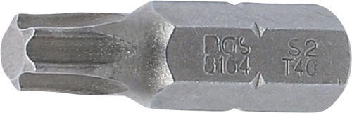 Behajtófej | Hossz 30 mm | Külső hatszögletű 8 mm (5/16") | T-profil (Torx) T40