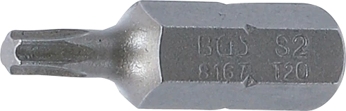 Behajtófej | Hossz 30 mm | Külső hatszögletű 8 mm (5/16") | T-profil (Torx) T20