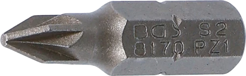 Behajtófej | Hossz 25 mm | Külső hatszögletű 6,3 mm (1/4") | Csillag PZ1