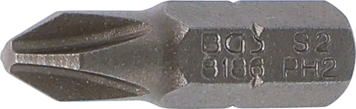 Behajtófej | Hossz 25 mm | Külső hatszögletű 6,3 mm (1/4") | Csillag PH2