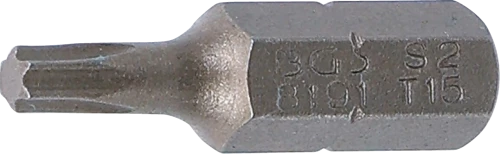 Behajtófej | Hossz 25 mm | Külső hatszögletű 6,3 mm (1/4") | T-profil (Torx) T15