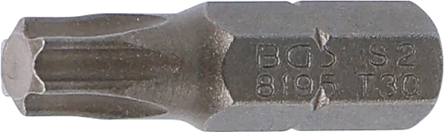 Behajtófej | Hossz 25 mm | Külső hatszögletű 6,3 mm (1/4") | T-profil (Torx) T30