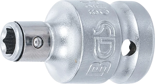 Golyós behajtófej-adapter | Belső négyszögletű kulcsnyílású elem 12,5 mm (1/2") | Belső hatszögletű 6,3 mm (1/4")