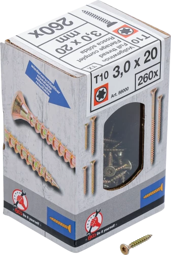 Univerzális csavarok | T-profil (Torx) T10 | 3,0 x 20 mm | 260 db