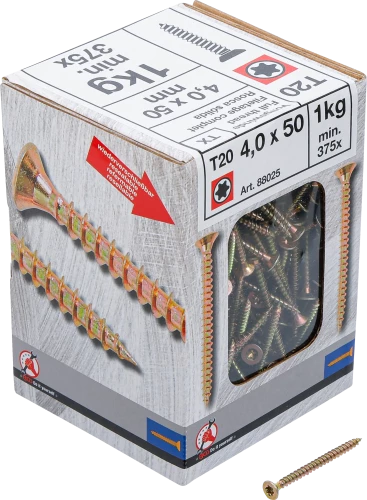 Univerzális csavarok | T-profil (Torx) T20 | 4,0 x 50 mm | 1 kg / 375 db