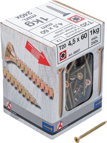 Univerzális csavarok | T-profil (Torx) T20 | 4,0 x 60 mm | 1 kg / 240 db