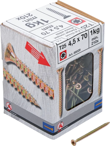 Univerzális csavarok | T-profil (Torx) T20 | 4,5 x 70 mm | 1 kg / 210 db