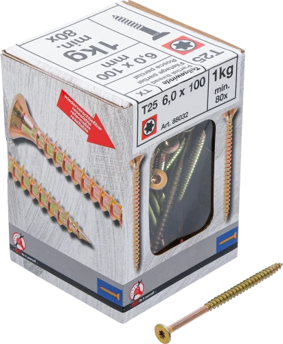 Univerzális csavarok | T-profil (Torx) T25 | 6,0 x 100 mm  | 1 kg / 80 db