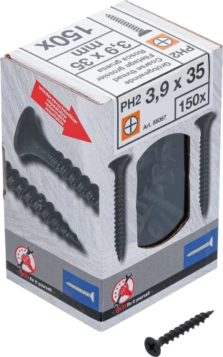 Gipszkarton csavar | PH2 | durvamenet | 3,9 x 35 mm | 150 darab