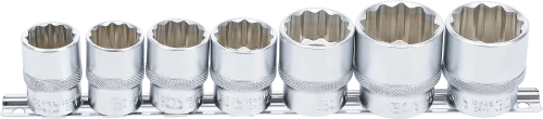 Dugókulcskészlet, tizenkétszögletű | 12,5 mm (1/2") | 20 - 32 mm | 7 darabos