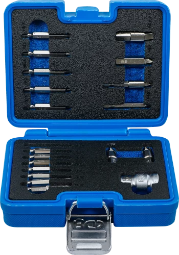 Csavarkiszedő készlet | 1,5 - 10 mm belső hatszöghöz / T-profil (Torx) | T10 - T55 | 19 darabos