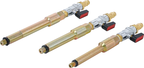 Sűrítettlevegő-adapter készlet izzógyertya-furatokhoz | M8 x 1,0, M10 x 1,0, M10 x 1,25 | 3 darabos