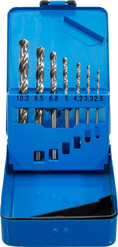 HSS Spirálfúró készlet | Magfurat mérete | 2,5 - 10,2 mm | 7 darabos