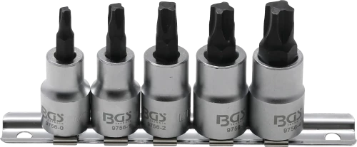 Behajtófej-készlet | 10 mm (3/8") | 4 élű profil (MTS-Mortorq) MTS0 - MTS04 | 5 darabos