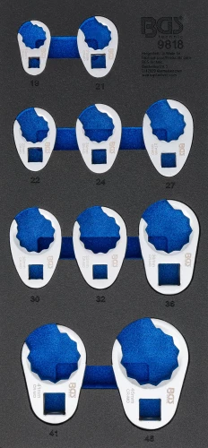 Műhelykocsi-betét 1/3: Hollanderkulcs készlet | 10 mm (3/8") / 12,5 mm (1/2") / 20 mm (3/4") | 10 darabos