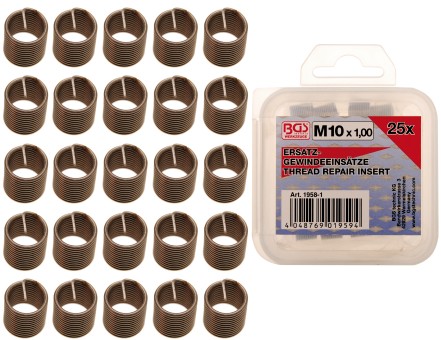 Replacement Thread Inserts | M10 x 1.0 mm | 25 pcs. 