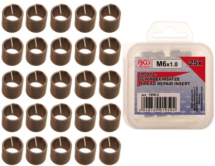 Replacement Thread Inserts | M6 x 1.0 mm | 25 pcs. 
