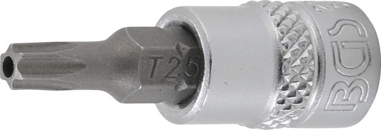 Behajtófej | 6,3 mm (1/4") | T-profil (Torx) T25 furattal 