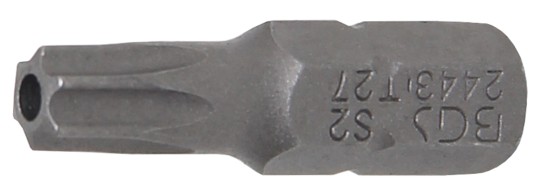 Kärki | pituus 25 mm | kuusiokanta 6,3 mm (1/4") | T-profiili (Torx) reiällinen T27 