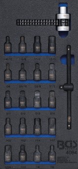 Modulo per carrelli portautensili 1/3: bussole per coppa olio e chiavi catena per filtro dell'olio | 22 pz. 