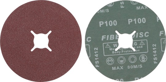 Juego de discos abrasivos de fibra | granulación de 100 | óxido de aluminio | 10 piezas 