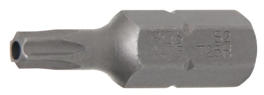 Punta | longitud 30 mm | entrada 8 mm (5/16") | perfil en T (para Torx) con perforación T25 