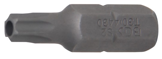 Kärki | pituus 30 mm | kuusiokanta 8 mm (5/16") | T-profiili (Torx) reiällinen T30 