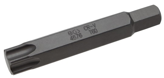 Bit | lengte 75 mm | 10 mm buitenzeskant | T-profiel (voor Torx) T60 