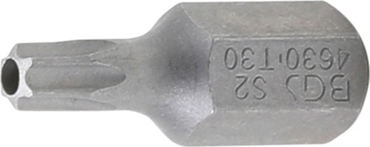 Kärki | pituus 30 mm | kuusiokanta 10 mm (3/8") | T-profiili (Torx) reiällinen T30 