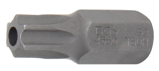Punta | longitud 30 mm | entrada 10 mm (3/8") | perfil en T (para Torx) con perforación T50 