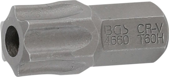 Bit | Länge 30 mm | Antrieb Außensechskant 10 mm (3/8") | T-Profil (für Torx) mit Bohrung T60 