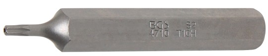 Ponta | Comprimento 75 mm | Entrada de sextavado externo 10 mm (3/8") | Perfil T (para Torx) com perfuração T10 