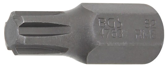 Behajtófej | Hossz 30 mm | Külső hatszögletű 10 mm (3/8") | Ékprofil (RIBE) M8 