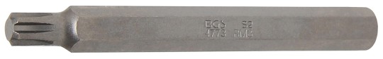 Douilles à embouts | Longueur 100 mm | 10 mm (3/8") | profil cannelé (pour RIBE) M8 